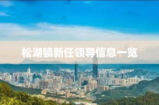 松湖镇新任领导信息一览