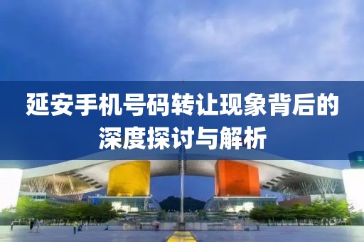 延安手机号码转让现象背后的深度探讨与解析