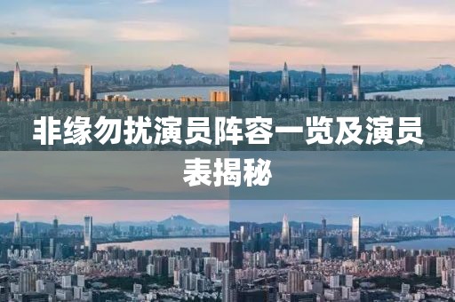 非缘勿扰演员阵容一览及演员表揭秘