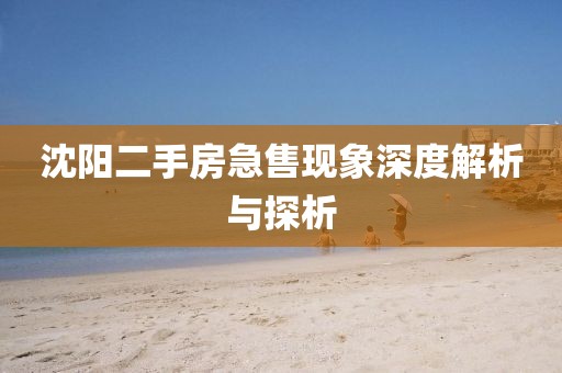 沈阳二手房急售现象深度解析与探析