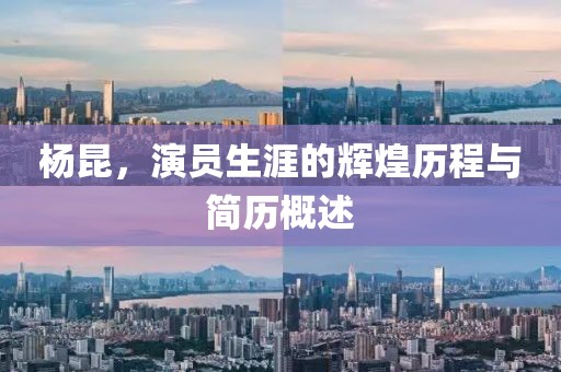 杨昆，演员生涯的辉煌历程与简历概述