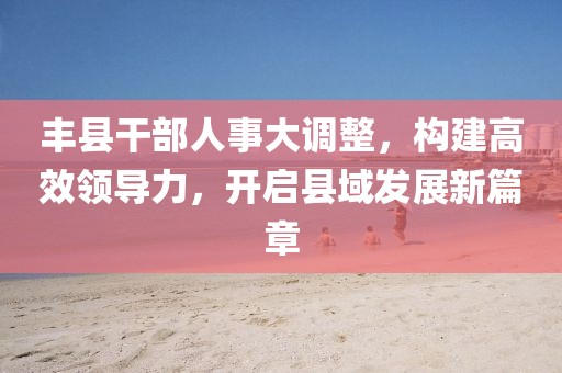 丰县干部人事大调整，构建高效领导力，开启县域发展新篇章