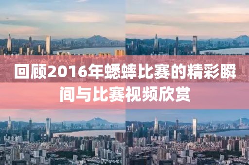 回顾2016年蟋蟀比赛的精彩瞬间与比赛视频欣赏