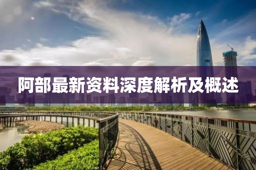 阿部最新资料深度解析及概述