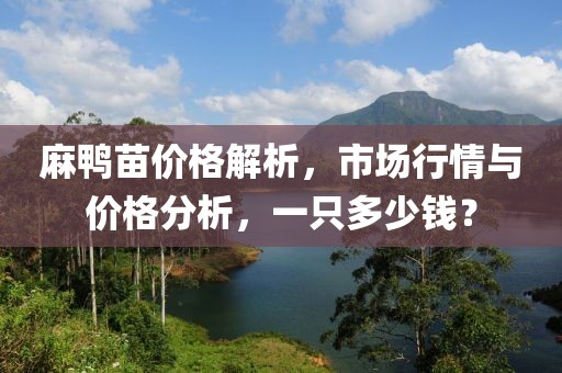 麻鸭苗价格解析，市场行情与价格分析，一只多少钱？