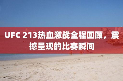 UFC 213热血激战全程回顾,震撼呈现的比赛瞬间