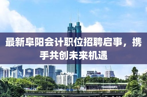 最新阜阳会计职位招聘启事,携手共创未来机遇