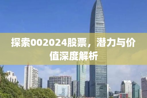 探索002024股票，潜力与价值深度解析