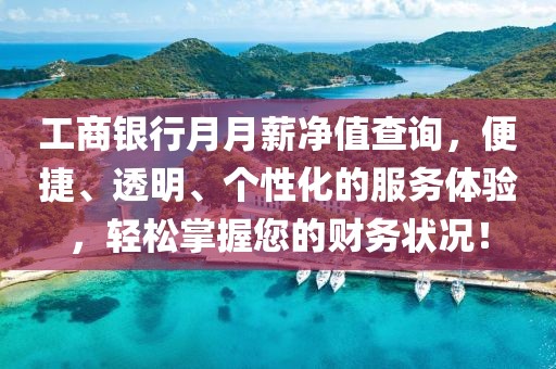 工商银行月月薪净值查询,便捷、透明、个性化的服务体验,轻松掌握您的财务状况!