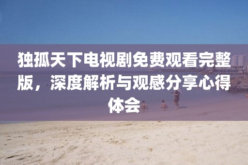 独孤天下电视剧免费观看完整版，深度解析与观感分享心得体会