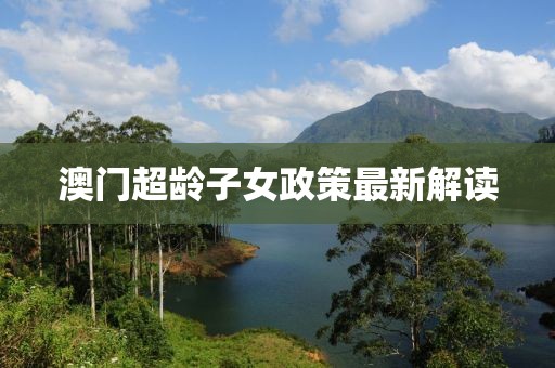 澳门超龄子女政策最新解读