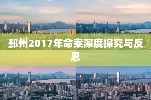 邳州2017年命案深度探究与反思