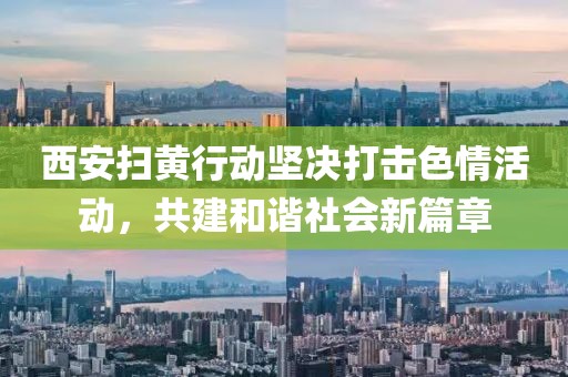 西安扫黄行动坚决打击色情活动，共建和谐社会新篇章
