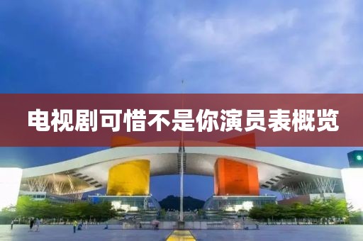 电视剧可惜不是你演员表概览