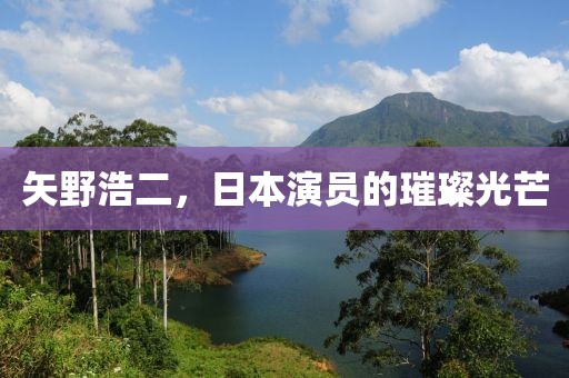 矢野浩二，日本演员的璀璨光芒