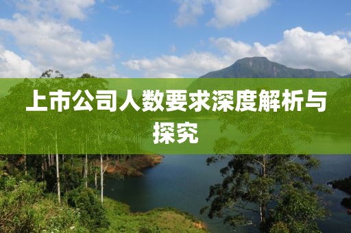 上市公司人数要求深度解析与探究