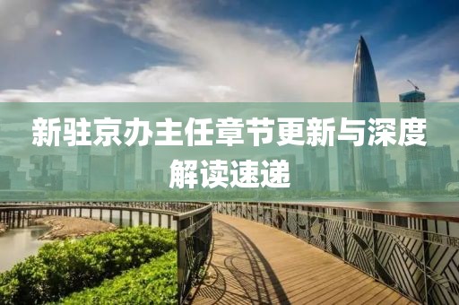 新驻京办主任章节更新与深度解读速递