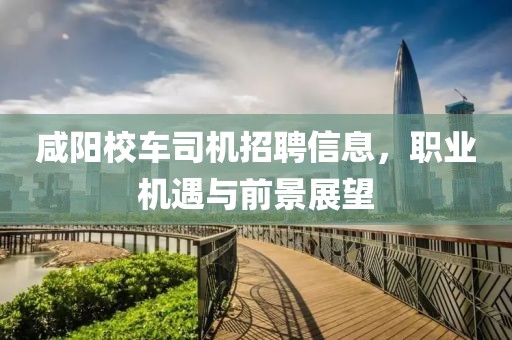 咸阳校车司机招聘信息，职业机遇与前景展望